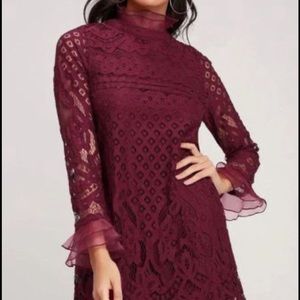 Burgundy Lace Dress